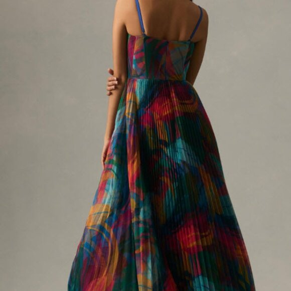 Hutch Anthropologie Plus Size Pleated Multi Colored Dress NWT - Picture 4 of 11